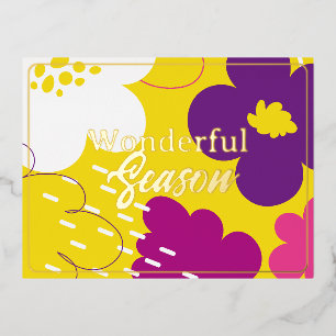 Wonder greetings. foil holiday postcard