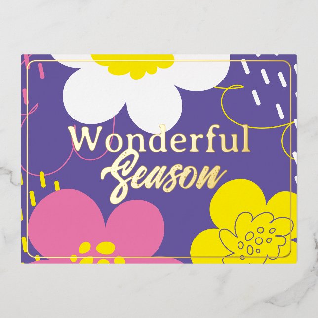 Wonder greetings. foil holiday postcard (Front)