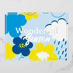 Wonder greetings. foil holiday postcard