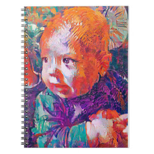 wonder in the eyes of a baby whimsical A.I. bright Notebook