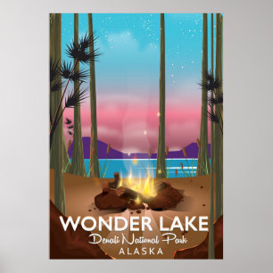 Wonder Lake, Denali national park Alaska Poster