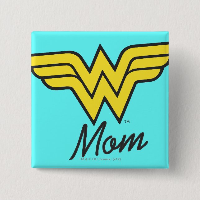 Wonder Mom Classic 2 Inch Square Button (Front)