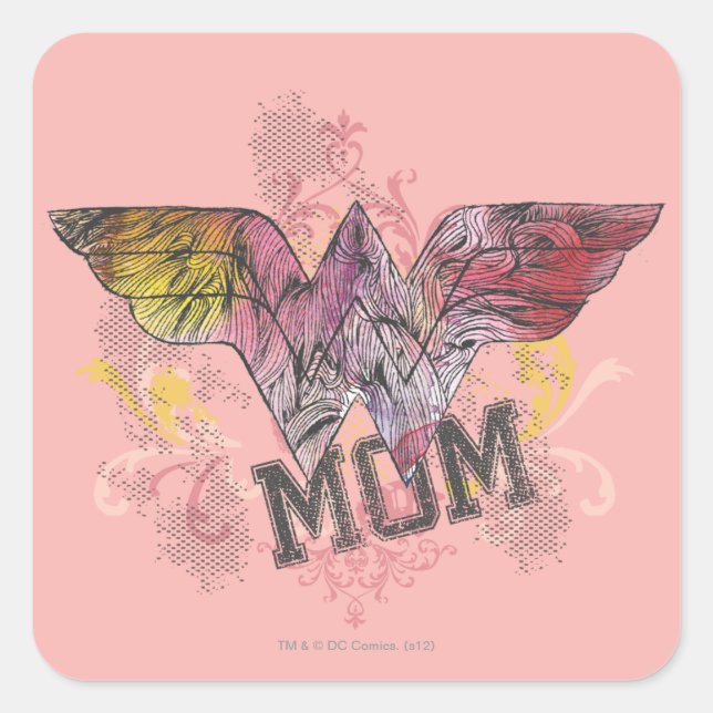 Wonder Mom Mixed Media Square Sticker (Front)