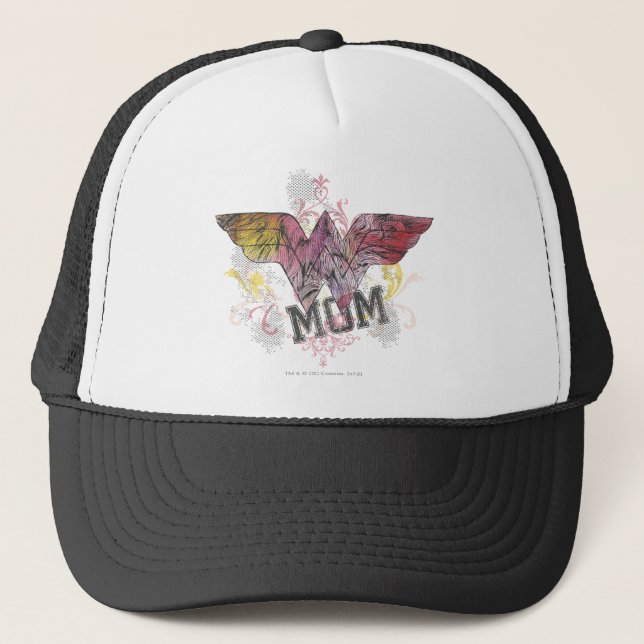 Wonder Mom Mixed Media Trucker Hat (Front)