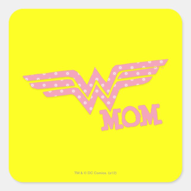 Wonder Mom Pink Square Sticker (Front)