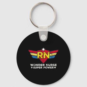 Wonder Nurse Rn Registered Nurse Gift Superhero Keychain