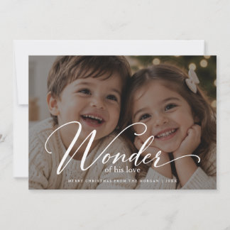 Wonder of His Full Photo Religious Christmas Holiday Card