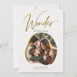 Wonder of His Gold Arch Religious Christmas Holiday Card