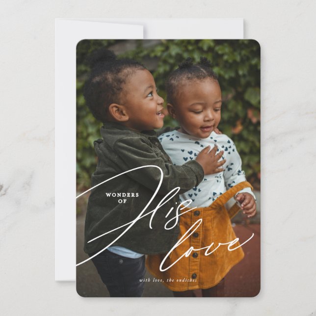 Wonder of His Love Religious Christmas Card (Front)