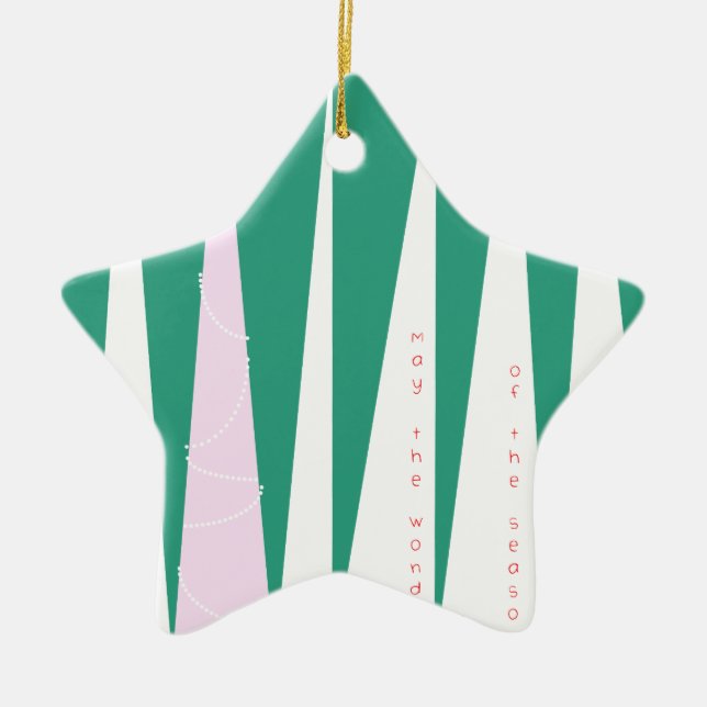 Wonder of the Season Christmas Tree Ceramic Ornament (Front)