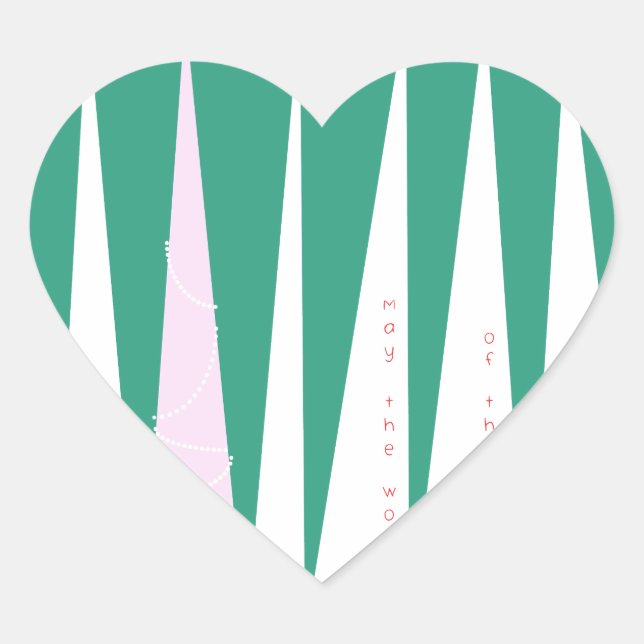 Wonder of the Season Christmas Tree Heart Sticker (Front)