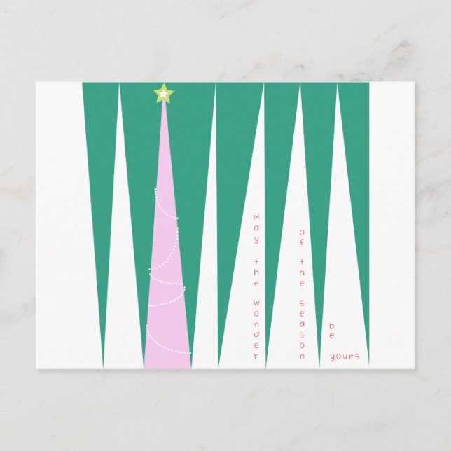 Wonder of the Season Christmas Tree Holiday Postcard (Front)