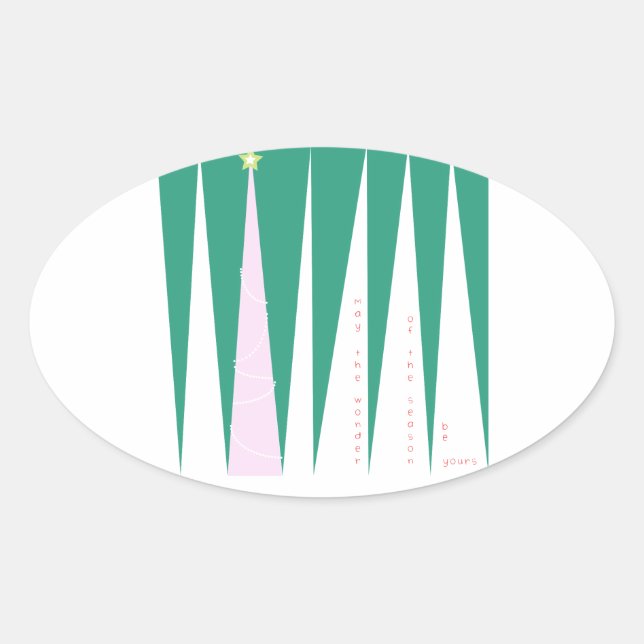 Wonder of the Season Christmas Tree Oval Sticker (Front)