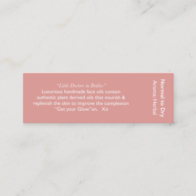 wonder oil ingredient card (Front)