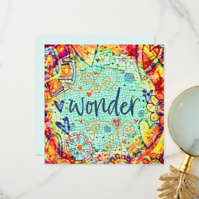 Wonder Pretty Inspirational Motivational Fun Thank You Card (Front/Back In Situ)