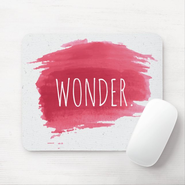 WONDER Text On Red Paint Mouse Pad (With Mouse)
