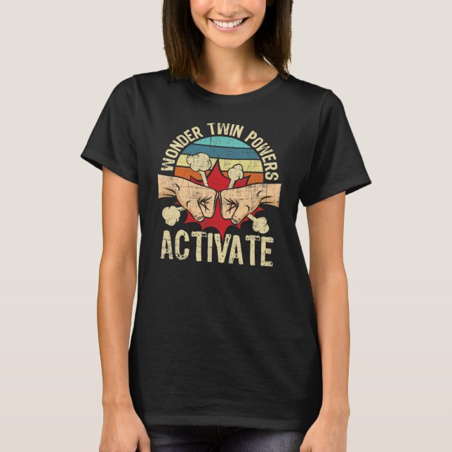 Wonder Twin Powers Activate Twins Brother Sister T-Shirt (Front)
