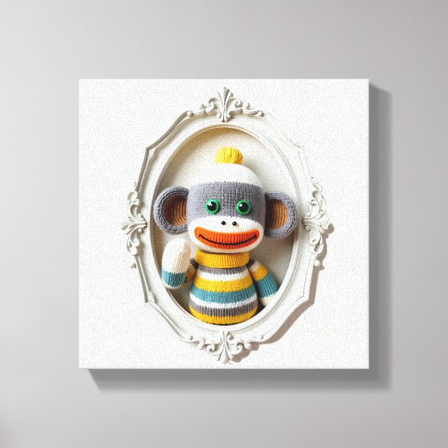 Wonder Wall Art Playful Crochet Monkey (Front)