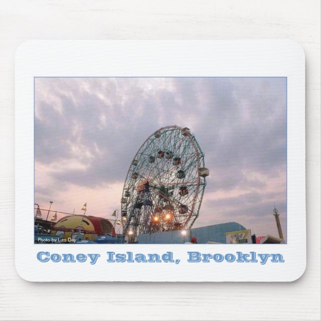 Wonder Wheel Against Twilight Sky Mousepad (Front)