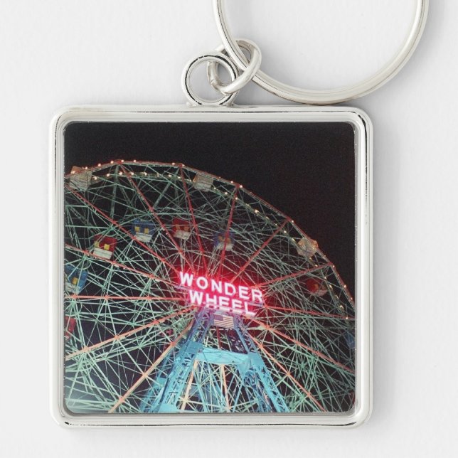 'Wonder Wheel at Night' Premium Keychain (Front)