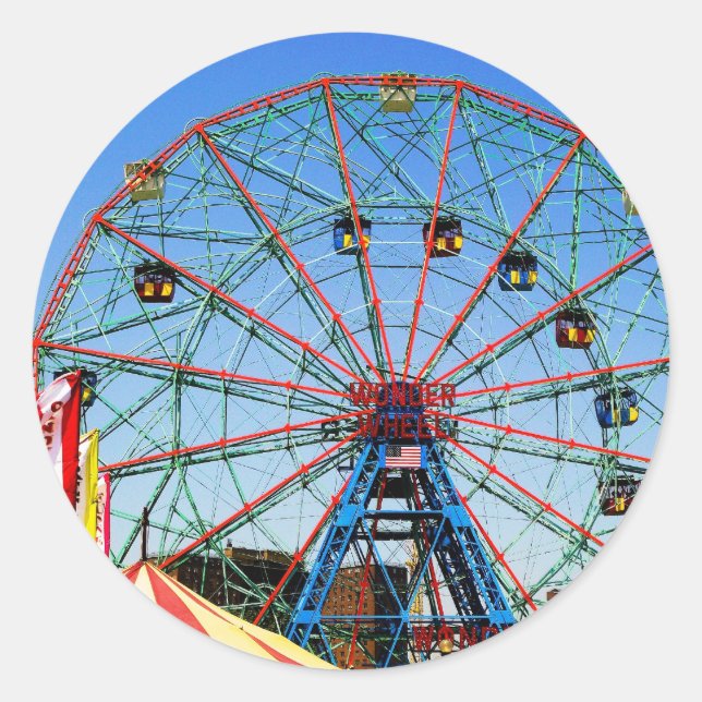 Wonder Wheel - Coney Island, autocollant NYC (Devant)