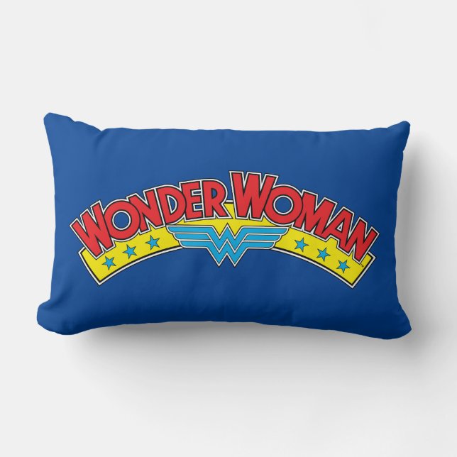 Wonder Woman 1987 Comic Book Logo Lumbar Pillow (Front)