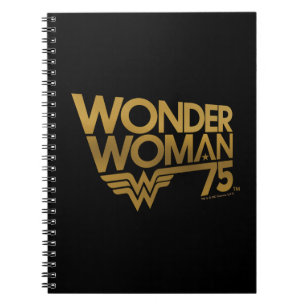 Wonder Woman 75th Anniversary Gold Logo Notebook