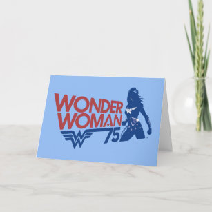 Wonder Woman 75th Anniversary Red & Blue Logo Card