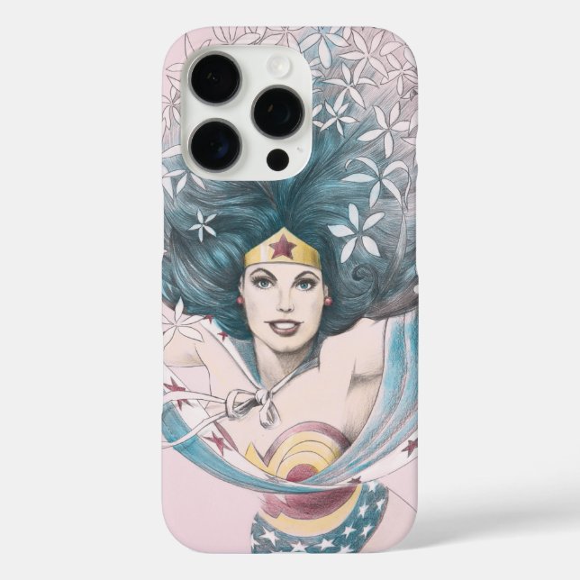 Wonder Woman and Flowers Case-Mate iPhone Case (Back)