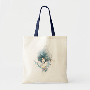 Wonder Woman and Flowers Tote Bag