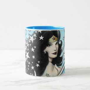 Wonder Woman and Stars Two-Tone Coffee Mug