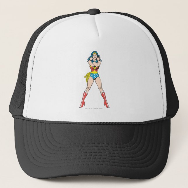 Wonder Woman Arms Crossed Trucker Hat (Front)