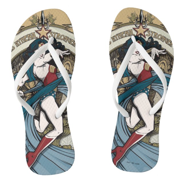 Wonder Woman Art Nouveau Panel Flip Flops (Footbed)