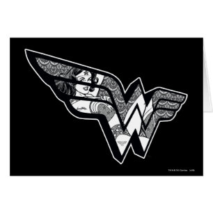 Wonder Woman Assis Dans Le Logo En Dentelle Angled