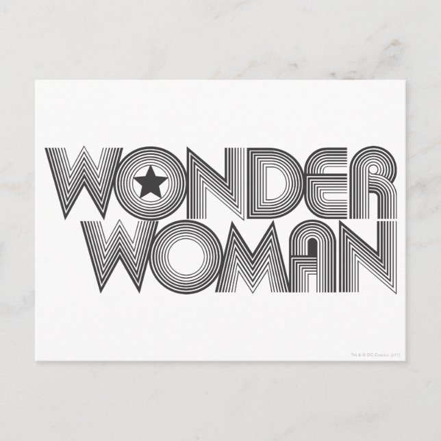 Wonder Woman B&W Logo 3 Postcard (Front)