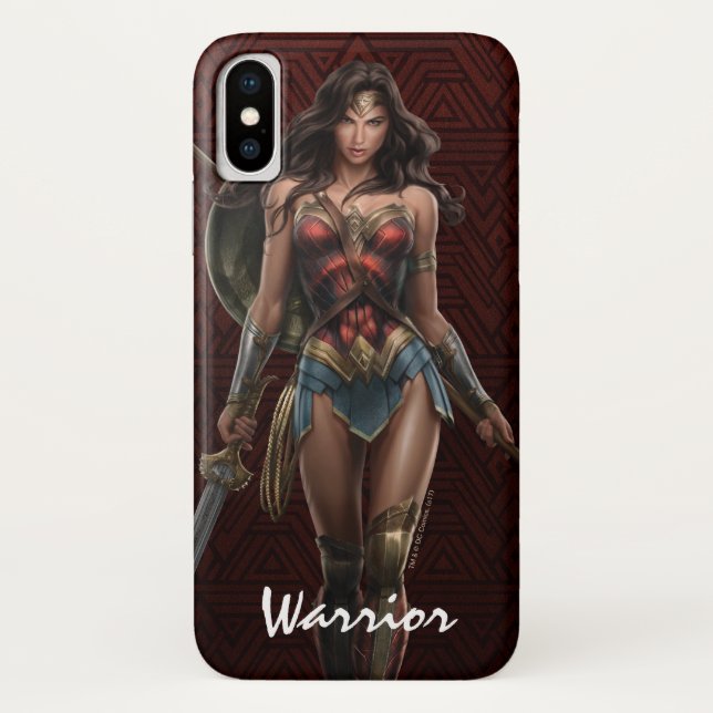 Wonder Woman Battle-Ready Comic Art Case-Mate iPhone Case (Back)