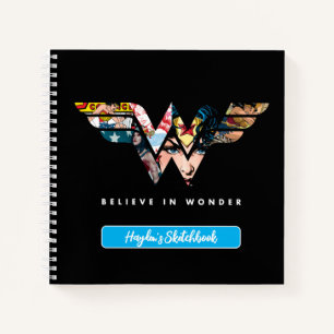 Wonder Woman "Believe In Wonder" Collage Drawing Notebook