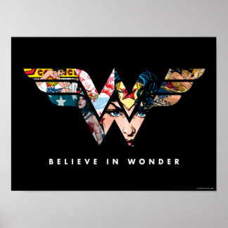 Wonder Woman "Believe In Wonder" Collage Logo Poster
