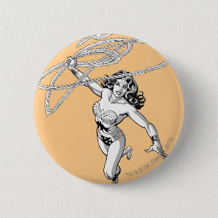 Wonder Woman Black & White Twirl 2 Inch Round Button