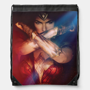 Wonder Woman Blocking With Bracelets Drawstring Bag
