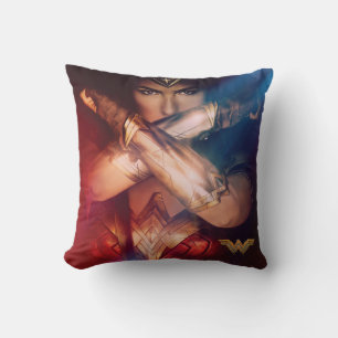 Wonder Woman Blocking With Bracelets Throw Pillow