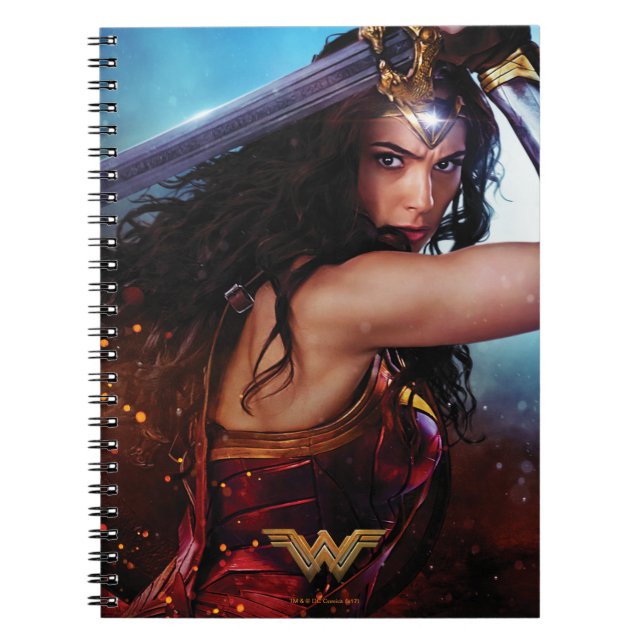Wonder Woman Blocking With Sword Notebook (Front)