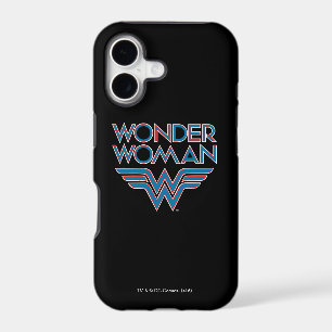 Wonder Woman Blue and Red Retro Logo