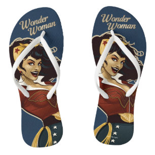 Wonder Woman Bombshell Flip Flops
