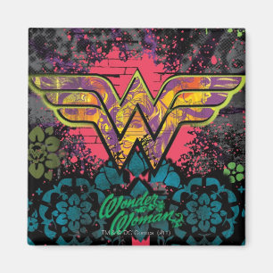 Wonder Woman Brick Wall Collage Magnet