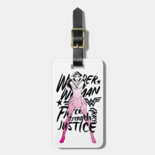Wonder Woman Brush Typography Art Luggage Tag