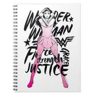 Wonder Woman Brush Typography Art Notebook