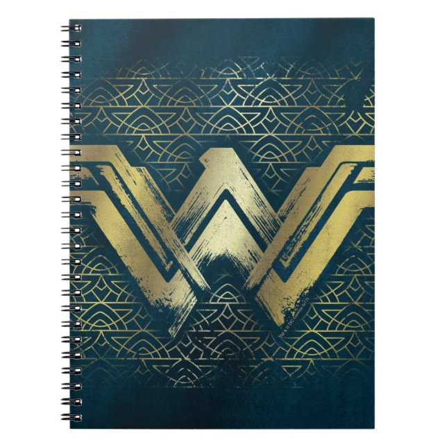 Wonder Woman Brushed Gold Symbol Notebook (Front)