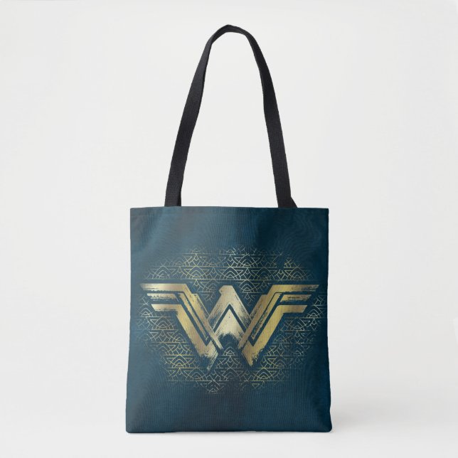 Wonder Woman Brushed Gold Symbol Tote Bag (Front)