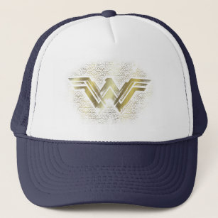 Wonder Woman Brushed Gold Symbol Trucker Hat